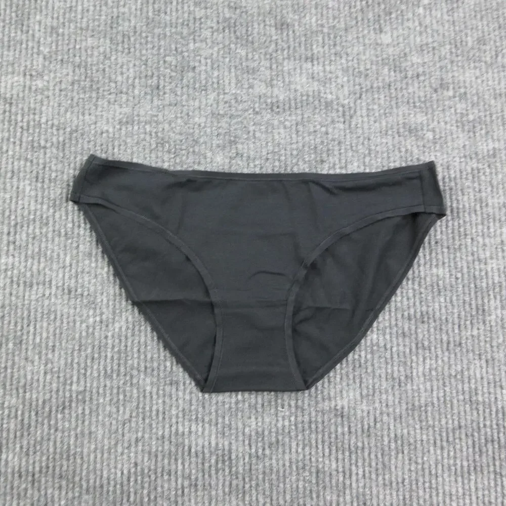 Quince Panties Womens L Black Bikini Organic Cotton Tagless 6 Pack NWOT